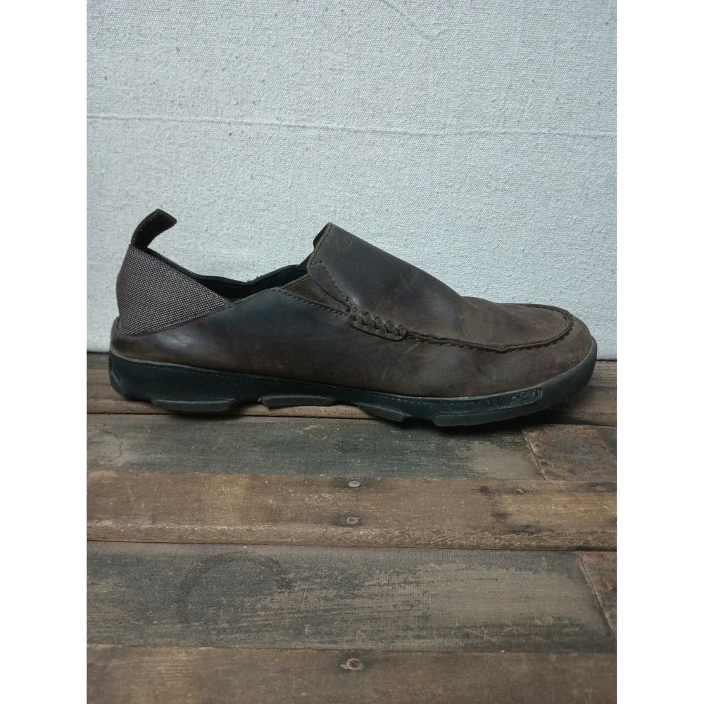 OluKai Leather Loafer‎ Slip On Comfort Casual Shoes Brown Mens Size M14